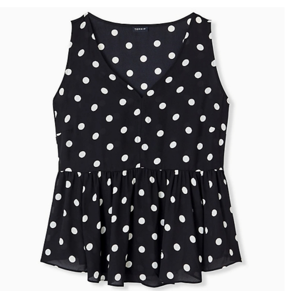 Torrid black & white polkadot top